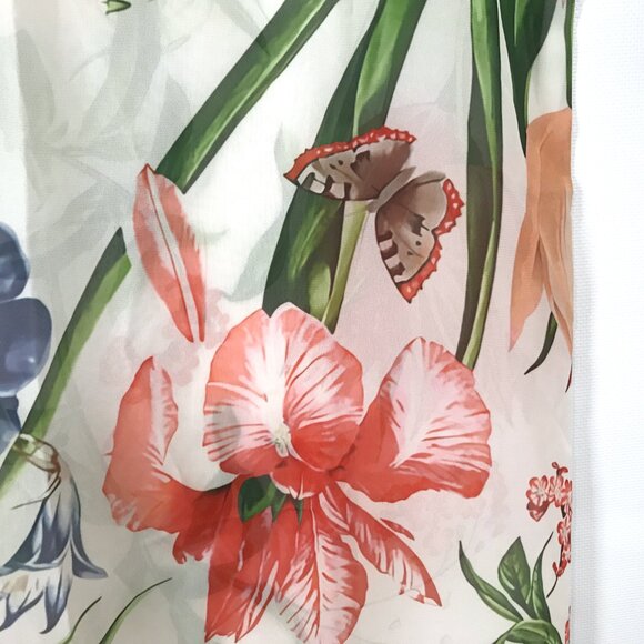 Sarong Swimsuit Cover-Up Mauve Floral Butterflies Beach Wrap - Picture 5 of 7